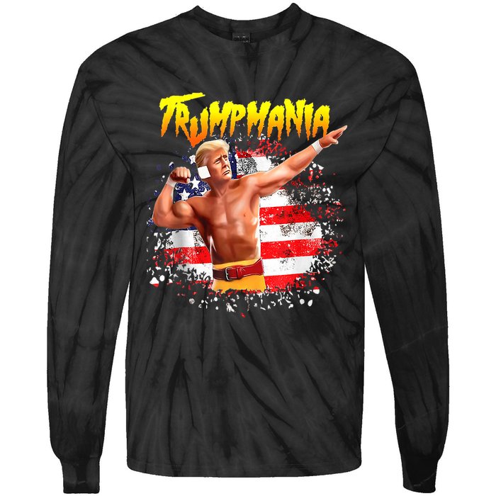 Let Trumpamania Run Wild Brother Trumpamania Trump 2024 Tie-Dye Long Sleeve Shirt