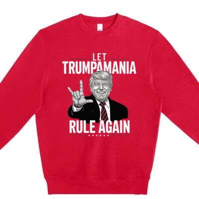 Let Trumpamania Rule Again Trump Wrestling Meme Fake News Trumpamania Premium Crewneck Sweatshirt