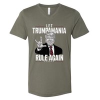 Let Trumpamania Rule Again Trump Wrestling Meme Fake News Trumpamania V-Neck T-Shirt