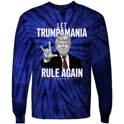 Let Trumpamania Rule Again Trump Wrestling Meme Fake News Trumpamania Tie-Dye Long Sleeve Shirt