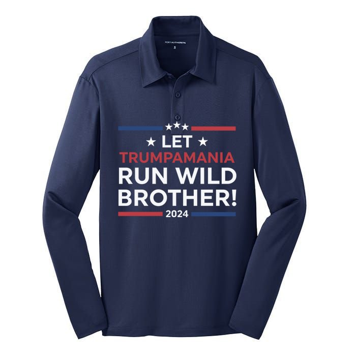 Let Trumpamania Run Wild Brother Trump 2024 Silk Touch Performance Long Sleeve Polo