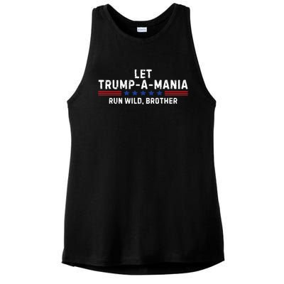 Let Trumpamania Run Wild Brother Trump 2024 Ladies PosiCharge Tri-Blend Wicking Tank