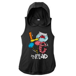 Love To Read Reading Lover Teacher Read Across America Reading Day Ladies PosiCharge Tri-Blend Wicking Draft Hoodie Tank