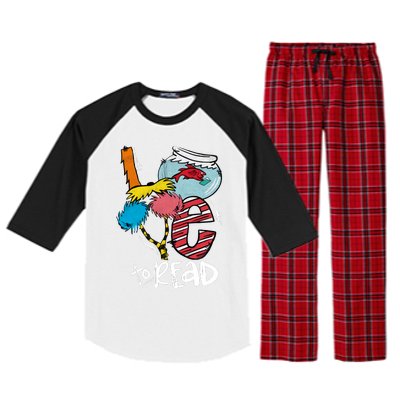 Love To Read Reading Lover Teacher Read Across America Reading Day Raglan Sleeve Pajama Set