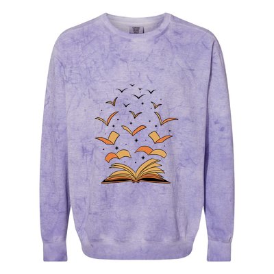 Literature Teacher Reading Books Gift Book Lover Colorblast Crewneck Sweatshirt