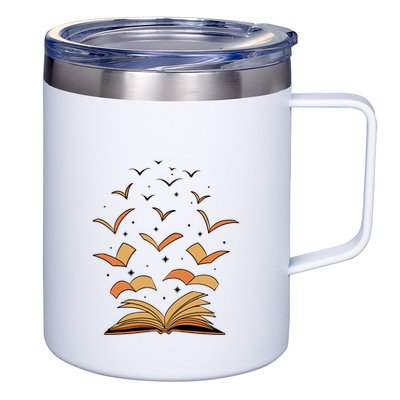 Literature Teacher Reading Books Gift Book Lover 12oz Stainless Steel Coffee Mug