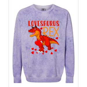 Lovesaurus T Rex Valentines Day Dinosaur Valentine Gift Colorblast Crewneck Sweatshirt