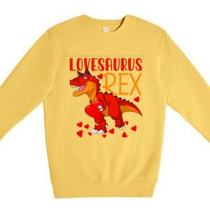 Lovesaurus T Rex Valentines Day Dinosaur Valentine Gift Premium Crewneck Sweatshirt