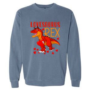 Lovesaurus T Rex Valentines Day Dinosaur Valentine Gift Garment-Dyed Sweatshirt