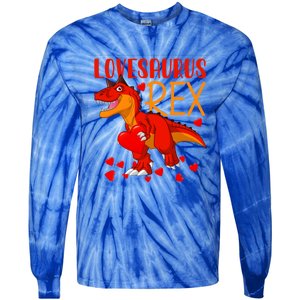 Lovesaurus T Rex Valentines Day Dinosaur Valentine Gift Tie-Dye Long Sleeve Shirt