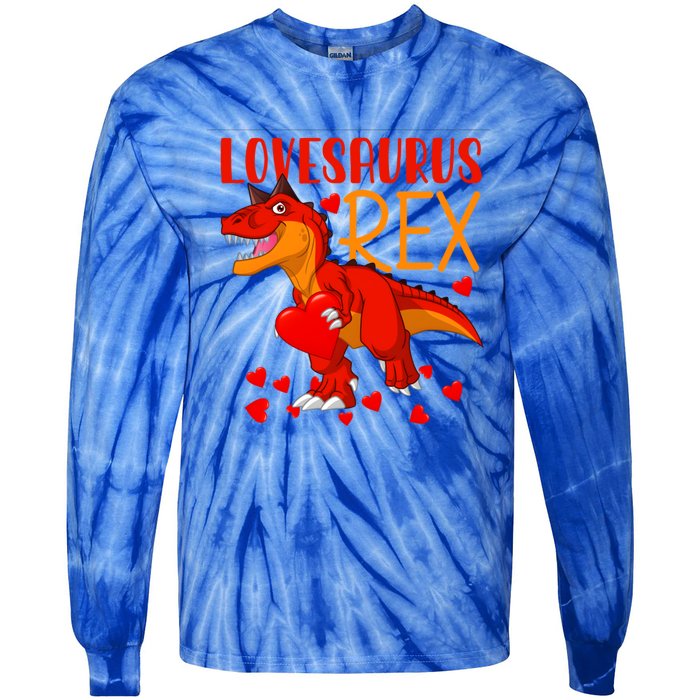 Lovesaurus T Rex Valentines Day Dinosaur Valentine Gift Tie-Dye Long Sleeve Shirt