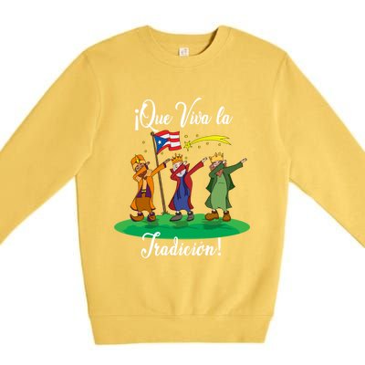 Los Tres Reyes Magos Three Wise Kings Dabbing Christmas Funny Gift Premium Crewneck Sweatshirt