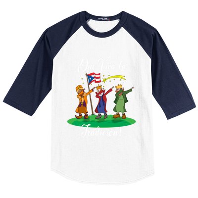 Los Tres Reyes Magos Three Wise Kings Dabbing Christmas Funny Gift Baseball Sleeve Shirt