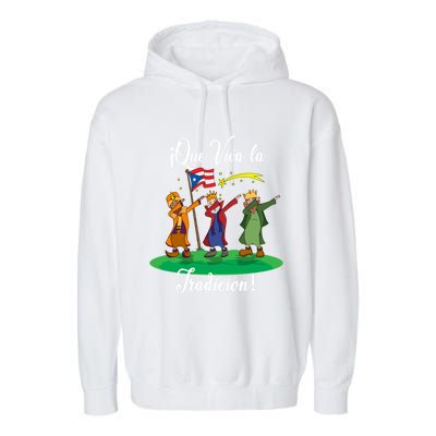 Los Tres Reyes Magos Three Wise Kings Dabbing Christmas Funny Gift Garment-Dyed Fleece Hoodie