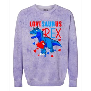 Lovesaurus T Rex Valentines Day Dinosaur Valentine Funny Gift Colorblast Crewneck Sweatshirt