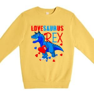 Lovesaurus T Rex Valentines Day Dinosaur Valentine Funny Gift Premium Crewneck Sweatshirt