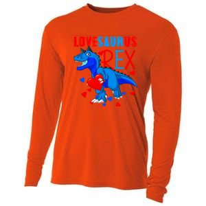 Lovesaurus T Rex Valentines Day Dinosaur Valentine Funny Gift Cooling Performance Long Sleeve Crew