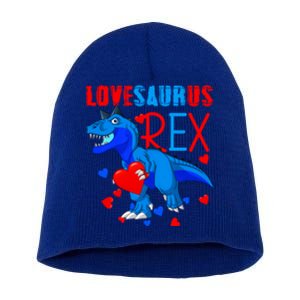 Lovesaurus T Rex Valentines Day Dinosaur Valentine Funny Gift Short Acrylic Beanie