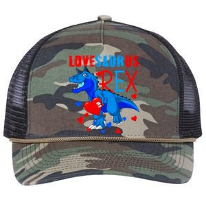 Lovesaurus T Rex Valentines Day Dinosaur Valentine Funny Gift Retro Rope Trucker Hat Cap