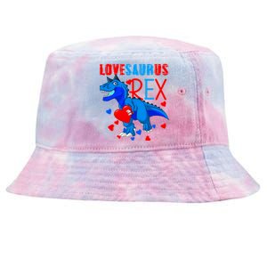 Lovesaurus T Rex Valentines Day Dinosaur Valentine Funny Gift Tie-Dyed Bucket Hat