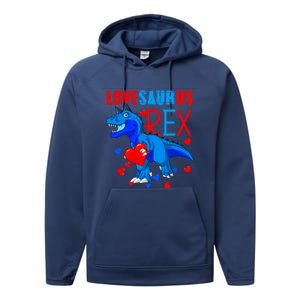 Lovesaurus T Rex Valentines Day Dinosaur Valentine Funny Gift Performance Fleece Hoodie