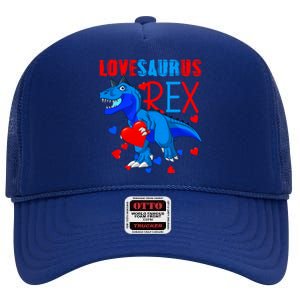 Lovesaurus T Rex Valentines Day Dinosaur Valentine Funny Gift High Crown Mesh Back Trucker Hat