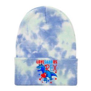 Lovesaurus T Rex Valentines Day Dinosaur Valentine Funny Gift Tie Dye 12in Knit Beanie