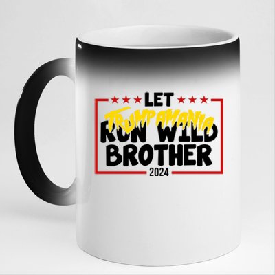 Let Trumpamania Run Wild Brother Trump 2024 11oz Black Color Changing Mug