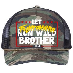 Let Trumpamania Run Wild Brother Trump 2024 Retro Rope Trucker Hat Cap