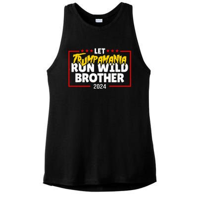 Let Trumpamania Run Wild Brother Trump 2024 Ladies PosiCharge Tri-Blend Wicking Tank