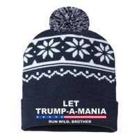 Let Trumpamania Run Wild Brother Pro Donald Trump USA-Made Snowflake Beanie