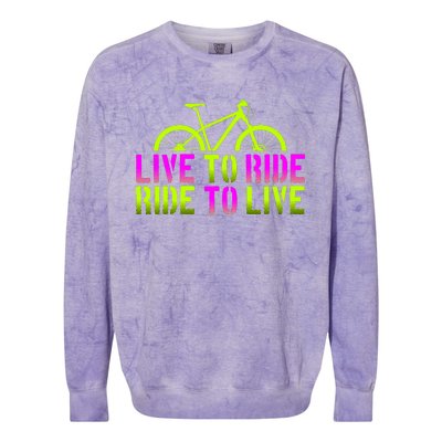 Live To Ride Ride To Live Bike Colorblast Crewneck Sweatshirt