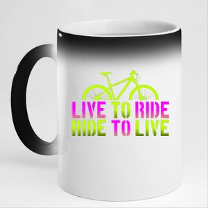 Live To Ride Ride To Live Bike 11oz Black Color Changing Mug