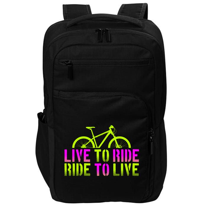 Live To Ride Ride To Live Bike Impact Tech Backpack