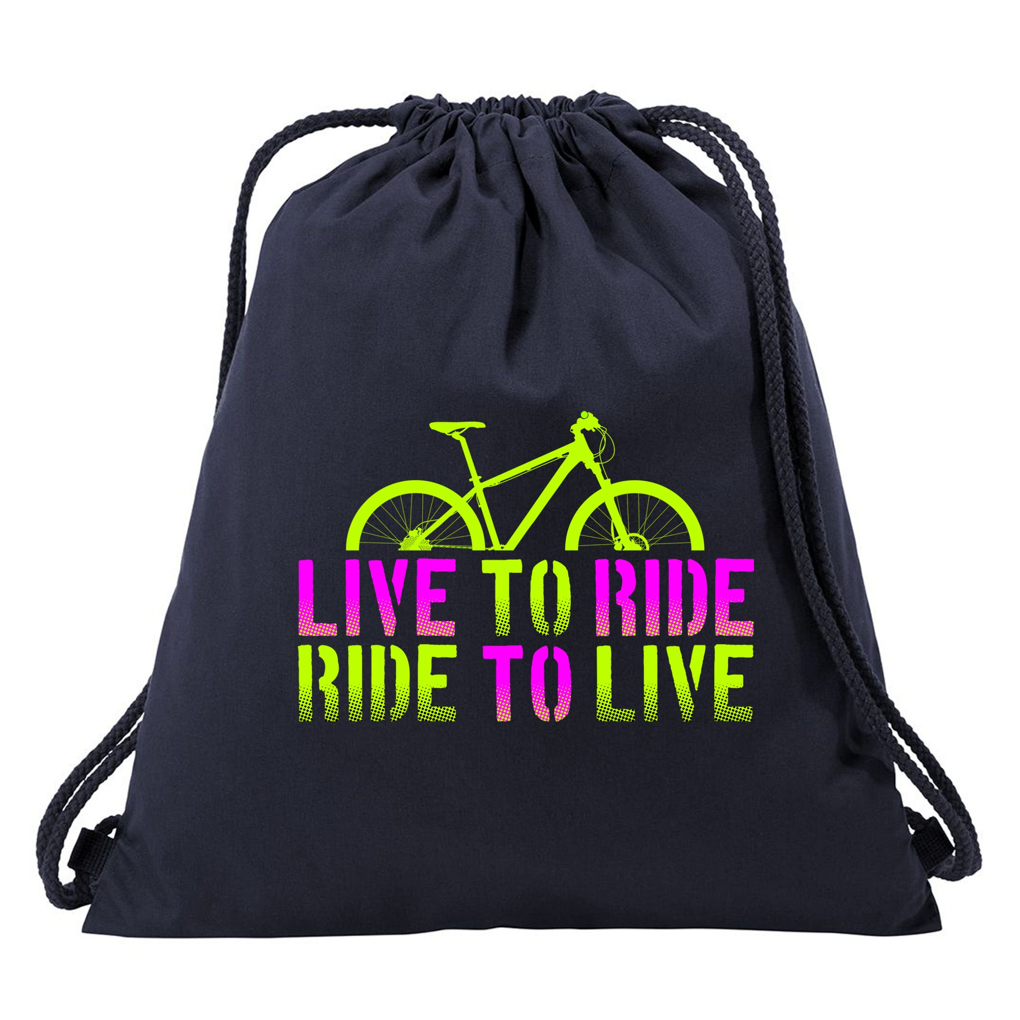 Live To Ride Ride To Live Bike Drawstring Bag