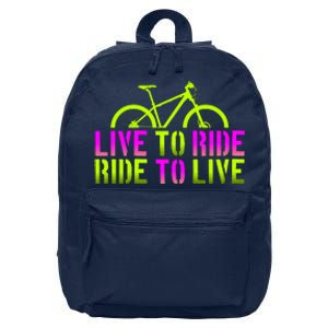 Live To Ride Ride To Live Bike 16 in Basic Backpack