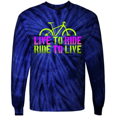 Live To Ride Ride To Live Bike Tie-Dye Long Sleeve Shirt