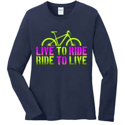 Live To Ride Ride To Live Bike Ladies Long Sleeve Shirt
