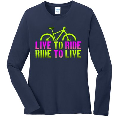 Live To Ride Ride To Live Bike Ladies Long Sleeve Shirt