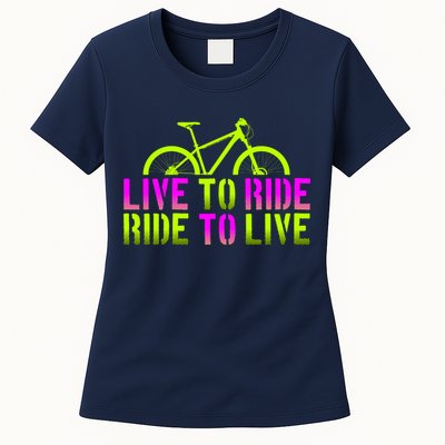 Live To Ride Ride To Live Bike Womens T-Shirt