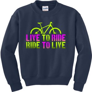 Live To Ride Ride To Live Bike Kids Sweatshirt