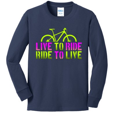 Live To Ride Ride To Live Bike Kids Long Sleeve Shirt