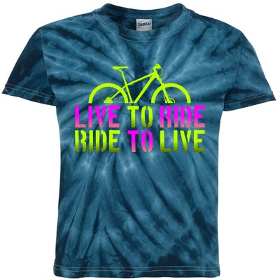 Live To Ride Ride To Live Bike Kids Tie-Dye T-Shirt