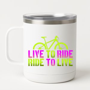 Live To Ride Ride To Live Bike 12 oz Stainless Steel Tumbler Cup