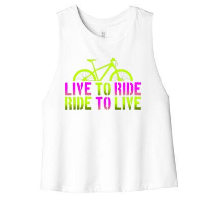 Live To Ride Ride To Live Bike Women's Racerback Cropped Tank