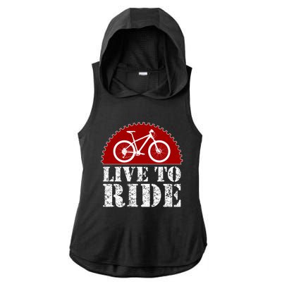 Live To Ride Biking Ladies PosiCharge Tri-Blend Wicking Draft Hoodie Tank