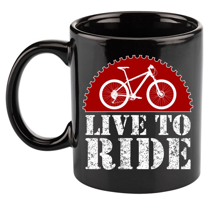 Live To Ride Biking 11oz C Handle Ceramic Mug