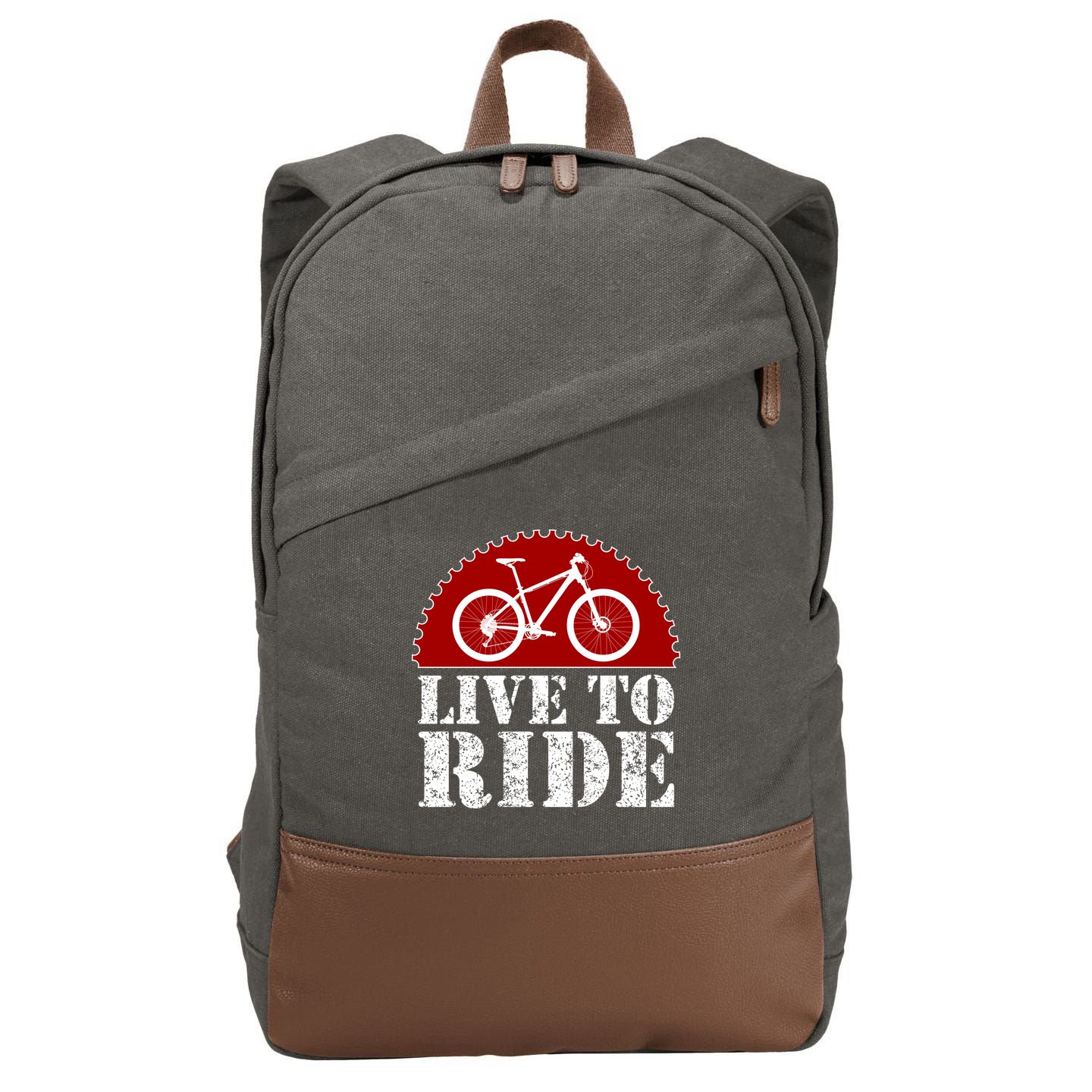 Live To Ride Biking Cotton Canvas Backpack