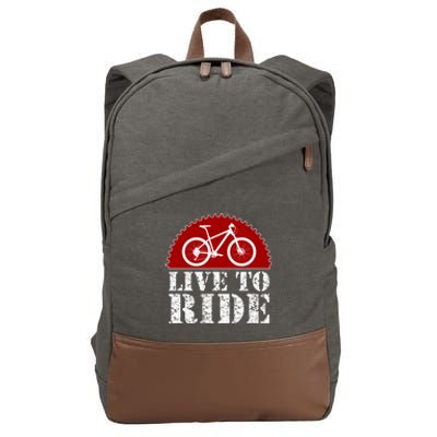 Live To Ride Biking Cotton Canvas Backpack