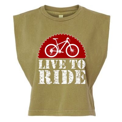 Live To Ride Biking Garment-Dyed Women's Muscle Tee